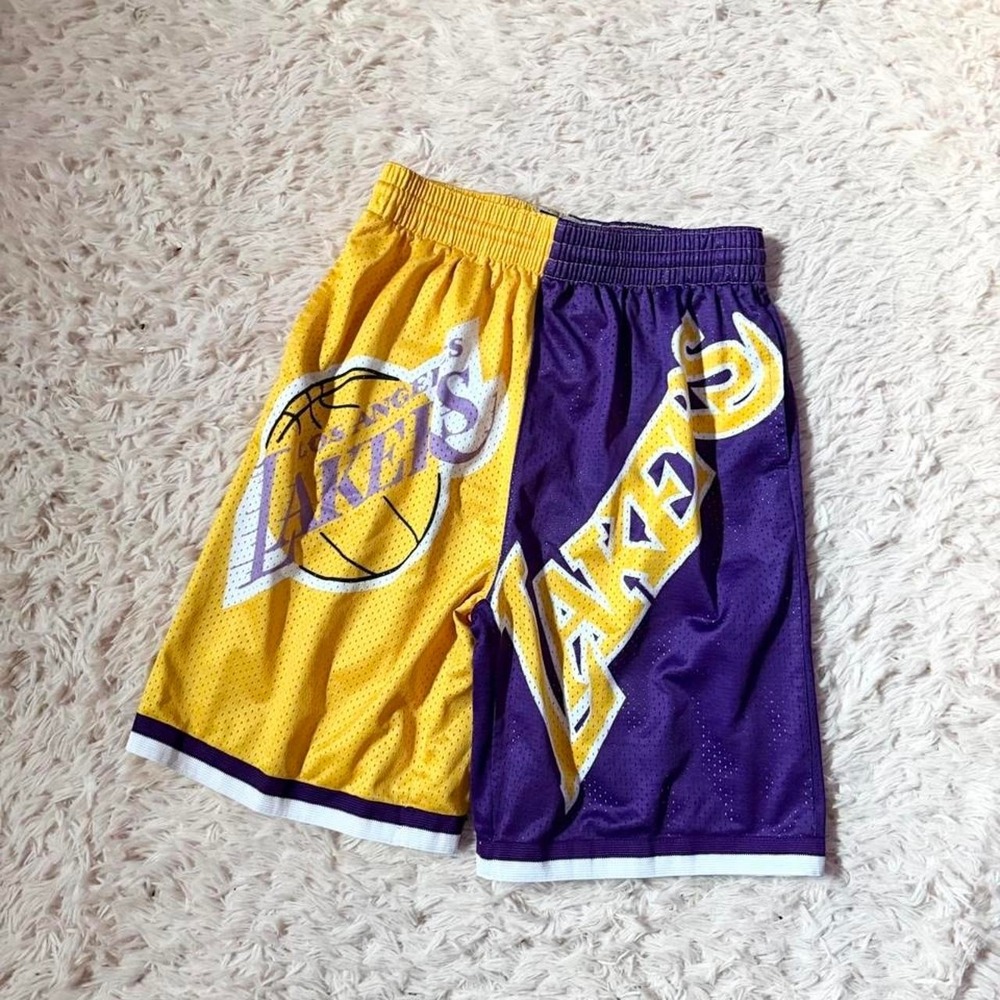 Mitchell & Ness Lakers Retro Basketball Sportswear NBA Shorts Mens L Practice